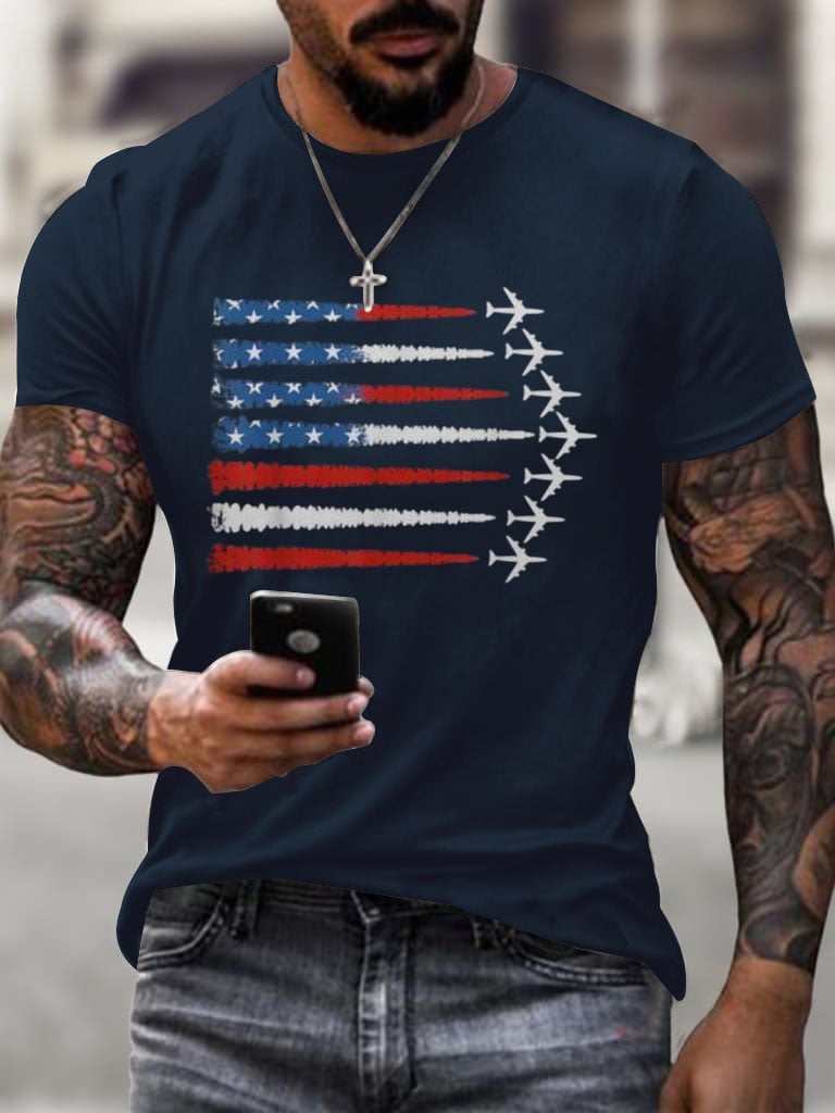 Men's Flag Independence Day Printed T-Shirt