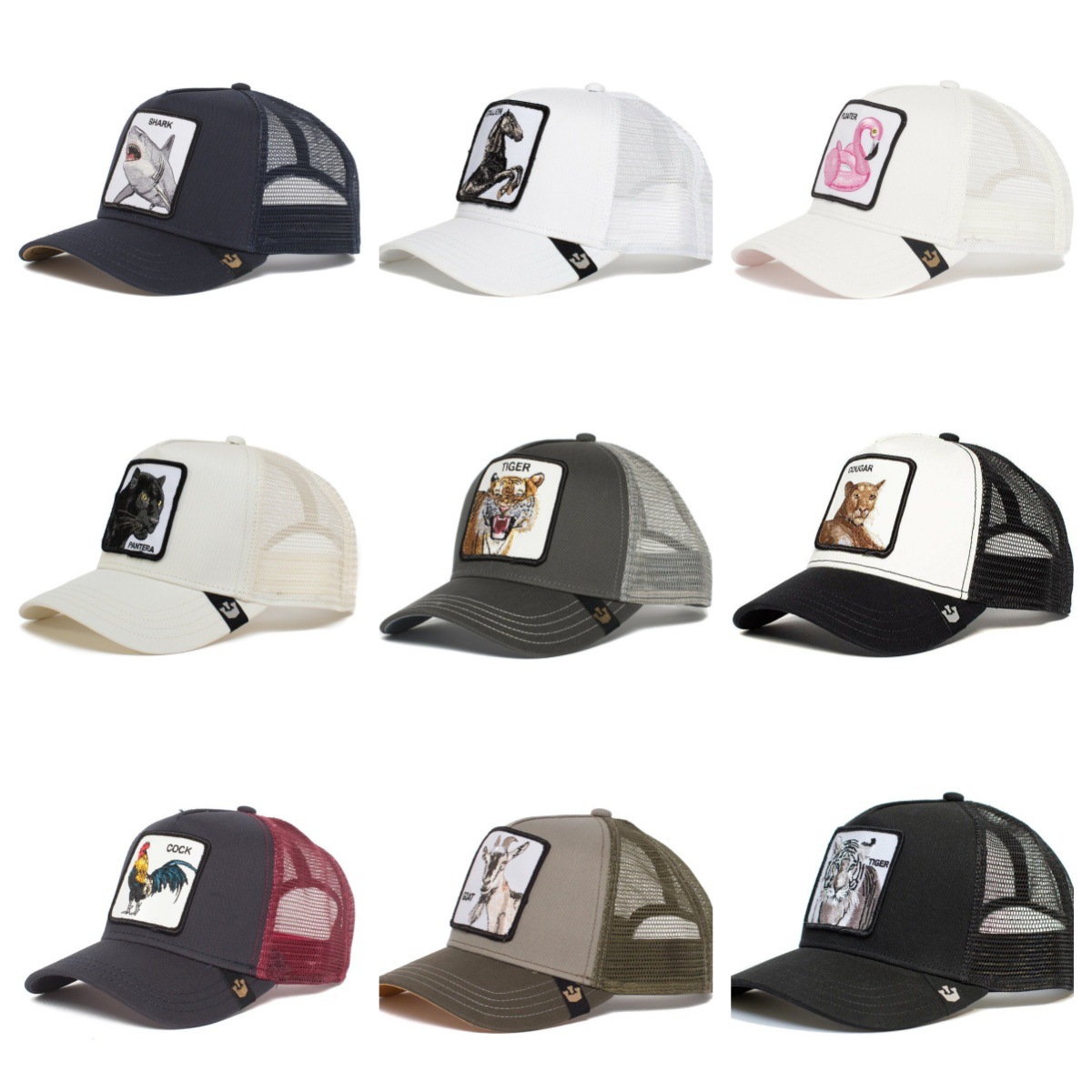 Animal embroidered baseball cap, breathable sun hat