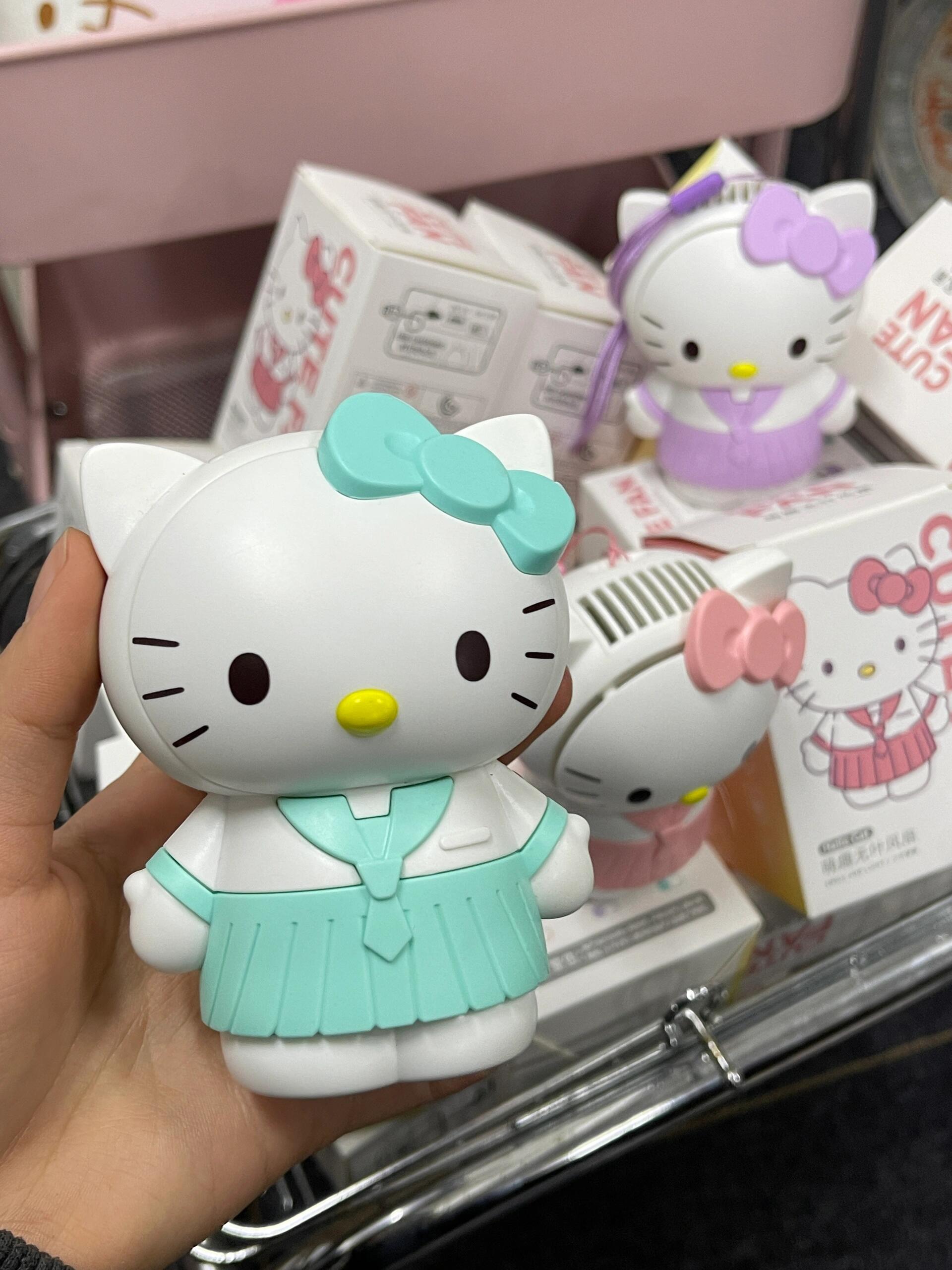 Hellokitty Handheld Mini Portable Fan Rechargeable Personal Desk Fan Small Hand Fan for Outdoor Travel Gifts for Women Girls