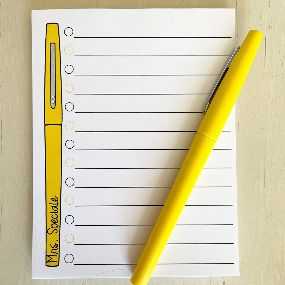 Teacher Notepad And Pen
