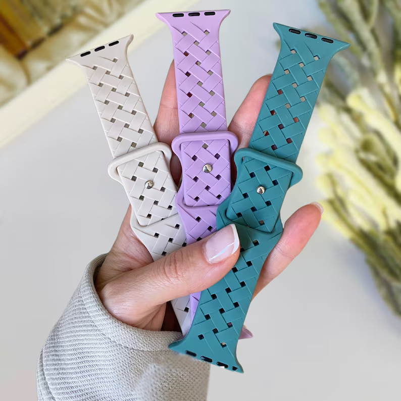 Silicone Braided Watch Band For Apple Watch