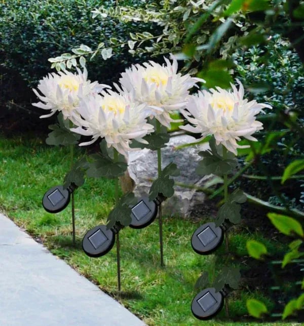 Spring Chrysanthemum Solar Garden Stake LED