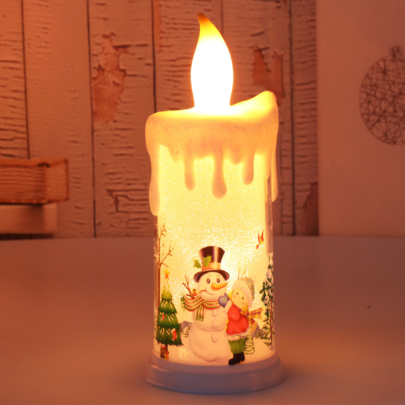 🔥🔥Christmas decoration candle lamp LED simulation flame candle Santa Claus snowman decoration night light