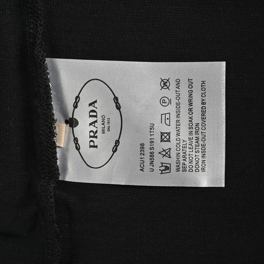 Prada 24Fw obscure toothbrush embroidered logo long-sleeved T-shirt