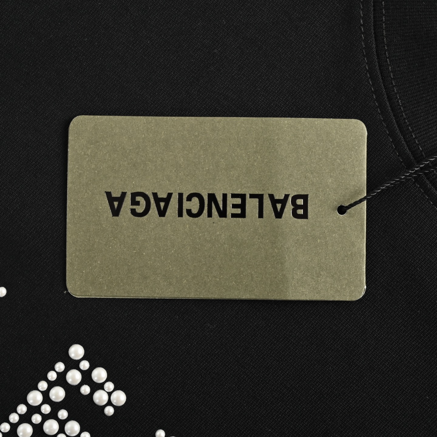 Balenciaga 25ss pearl letter short sleeve