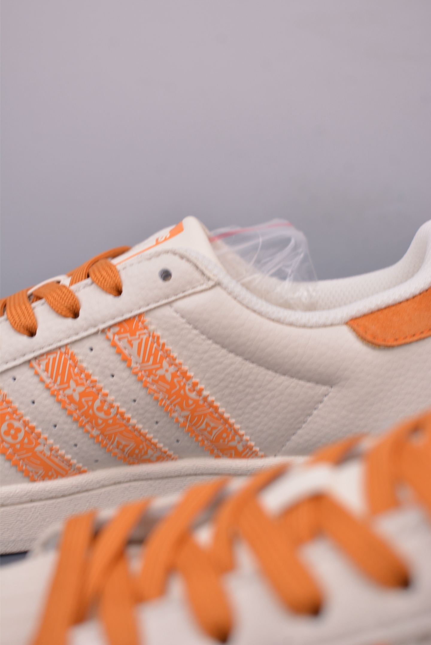 Louis Vuitton x Adidas Originals Superstar Sneakers Off-White Orange SX0005