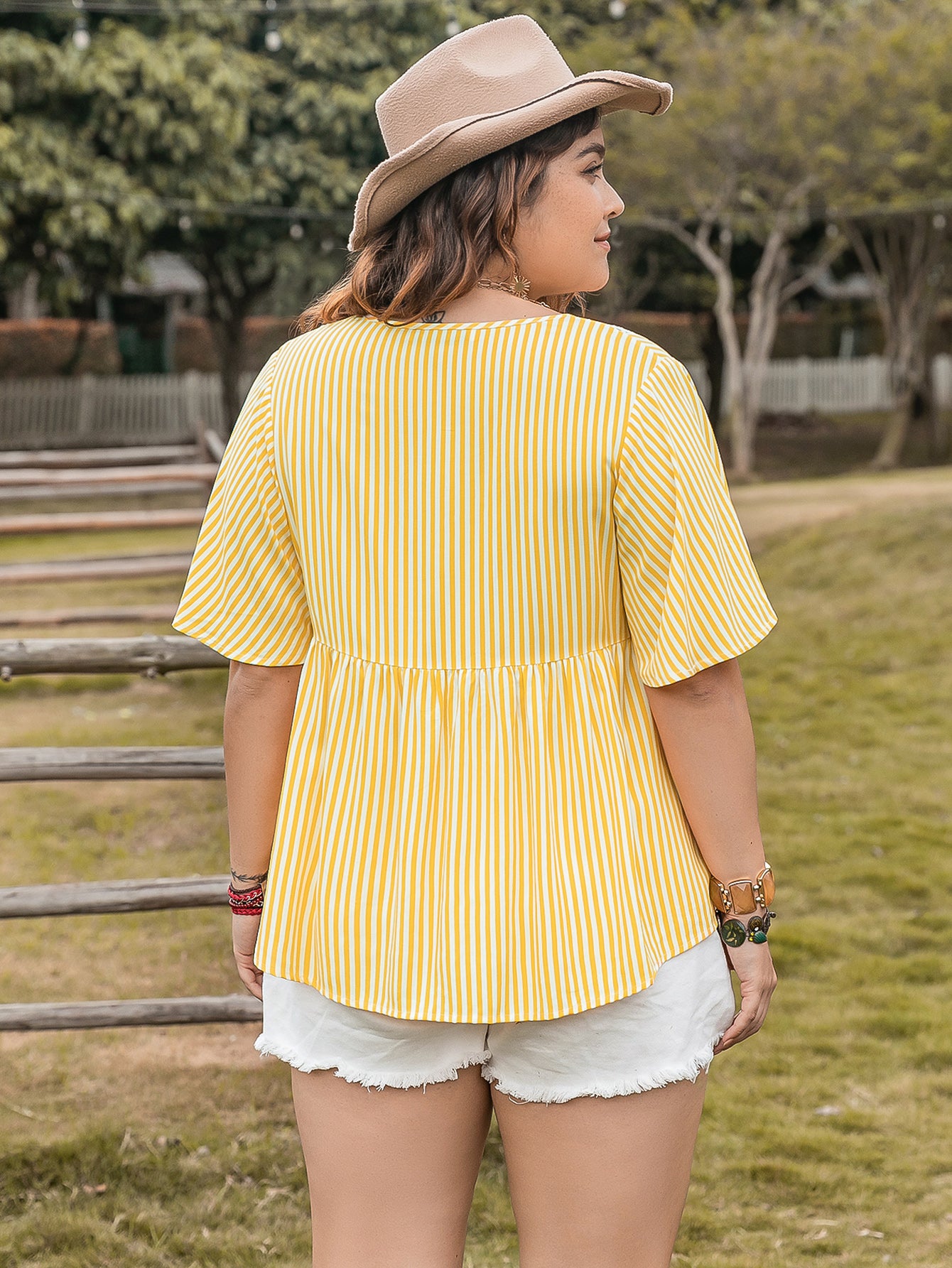 Plus Size Bohemian Lace Multi Color Shirt V neck Women Clothing