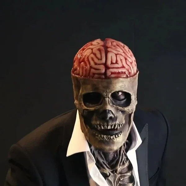 🔥Hot Sale Now🔥Bare brain skull latex mask