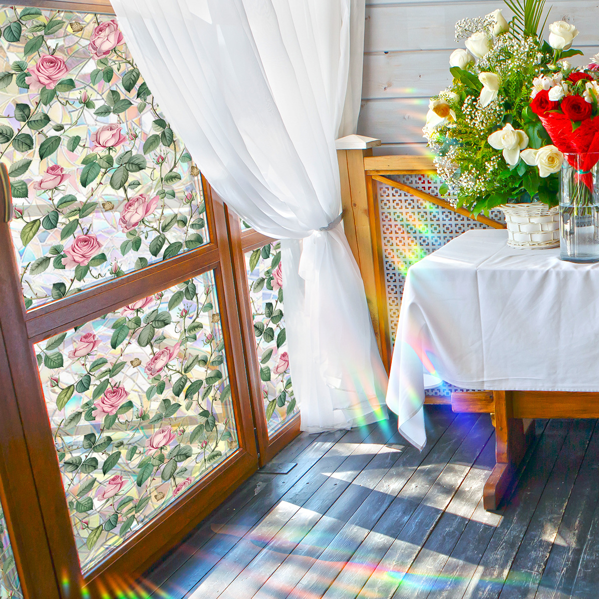 🔥On Sale🔥Stained Floral Pattern Glass Window Film