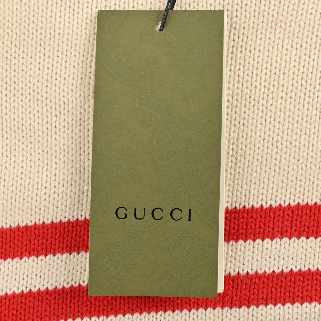 Gucci 24Fw red striped crewneck sweater