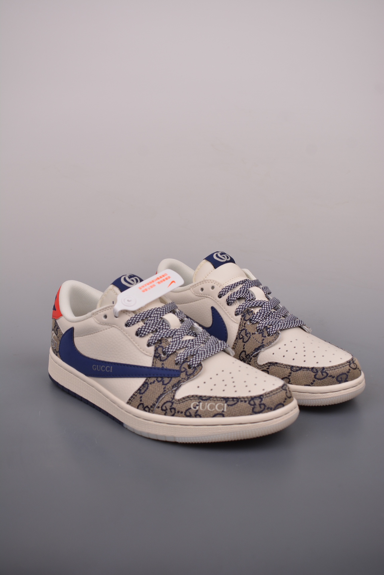 Gucci x Nike Air Jordan 1 Low OG Cream White Dark Blue XY2688-118