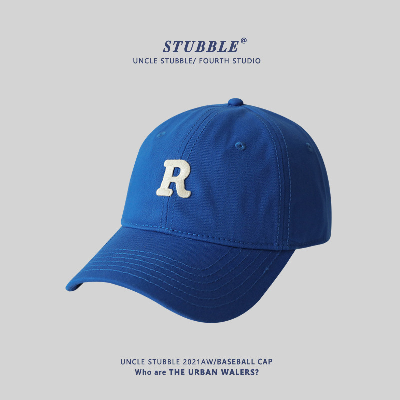 Unisex Korean soft-top baseball cap with lettering for all seasons men's cap in stock