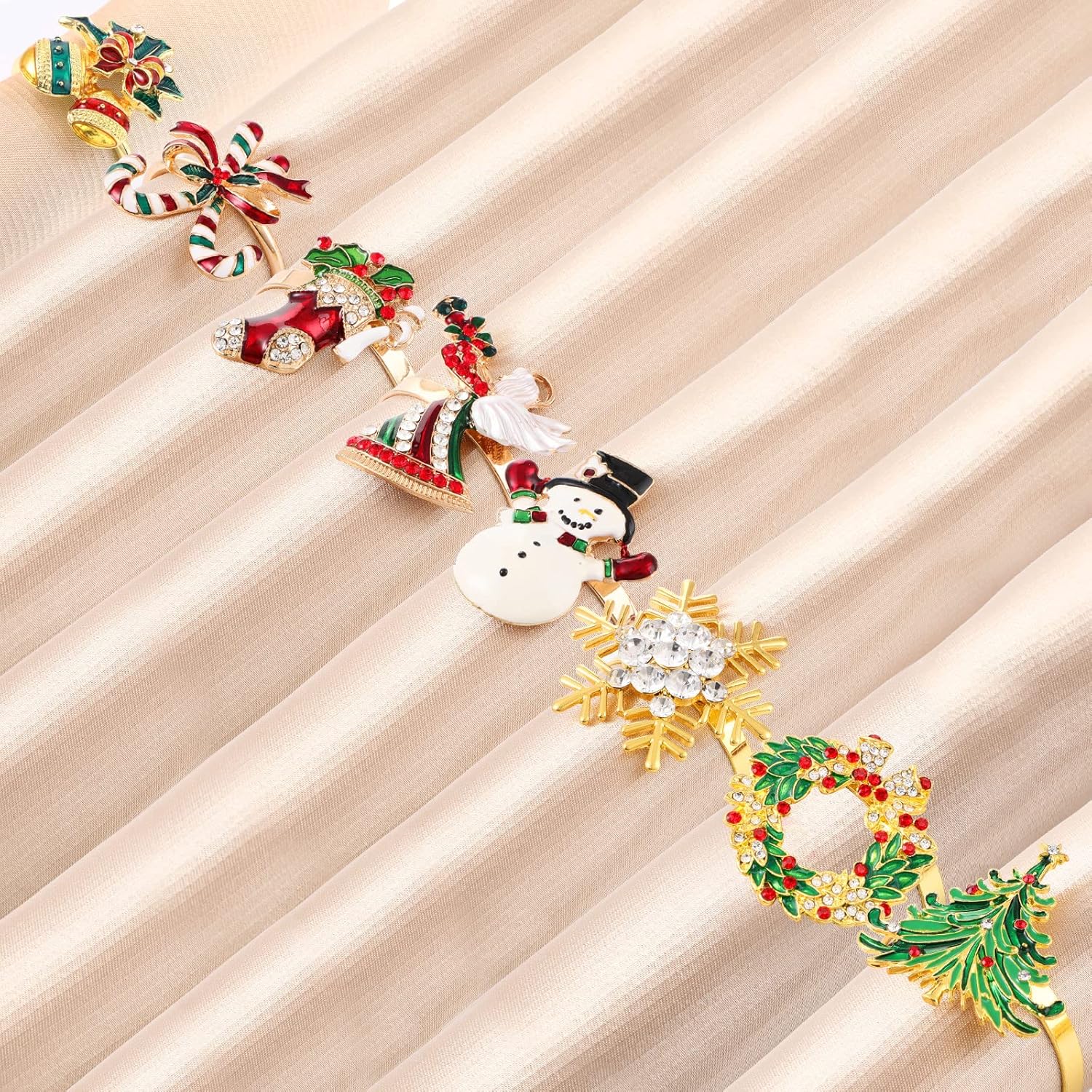 🔥ON SALE🔥Christmas Decor Napkin Buckle-4 Pack