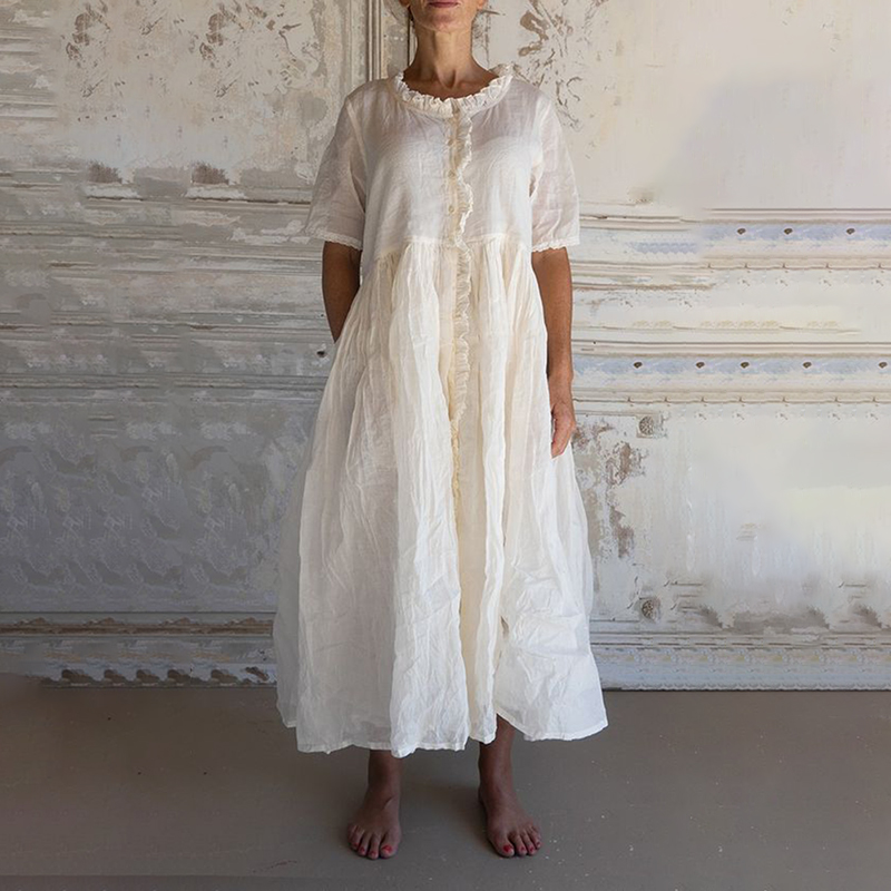 Retro Comfy Stringy Selvedge Maxi Dress