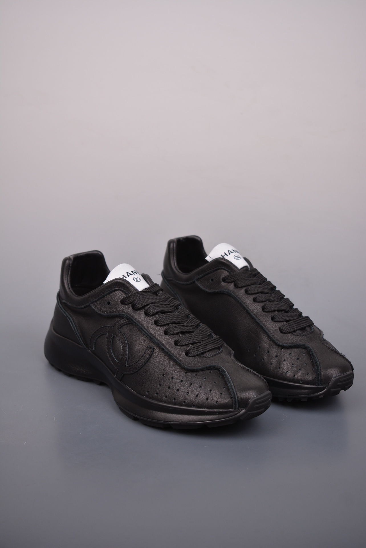 Chanel A25 CC Calfskin Trainers Sneaker Black
