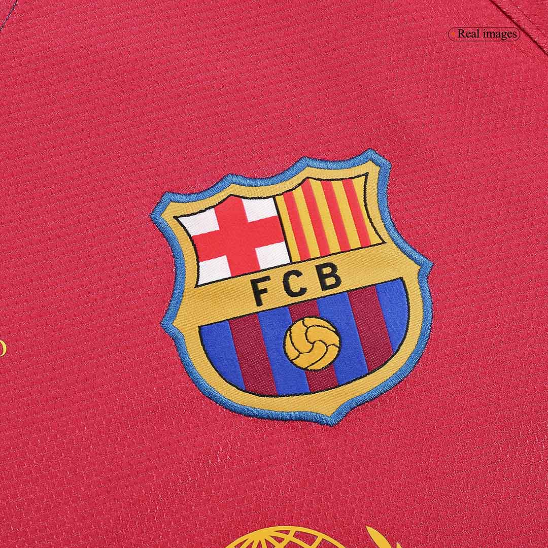A.INIESTA #8 Barcelona Retro Long Sleeve Home Football Shirt 2008/09 - UCL Final