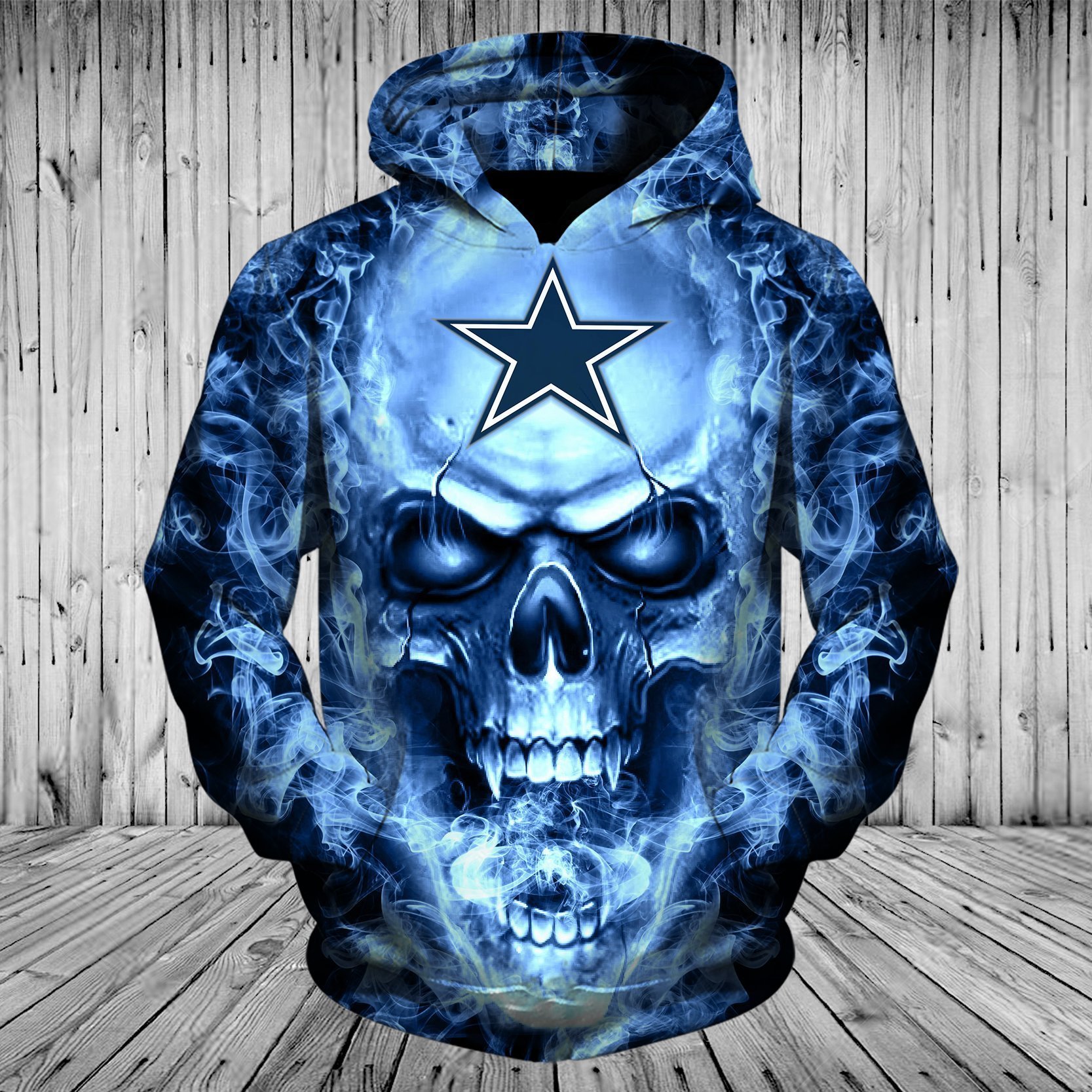 COWBOYS HOODIE 3D SKULL 86
