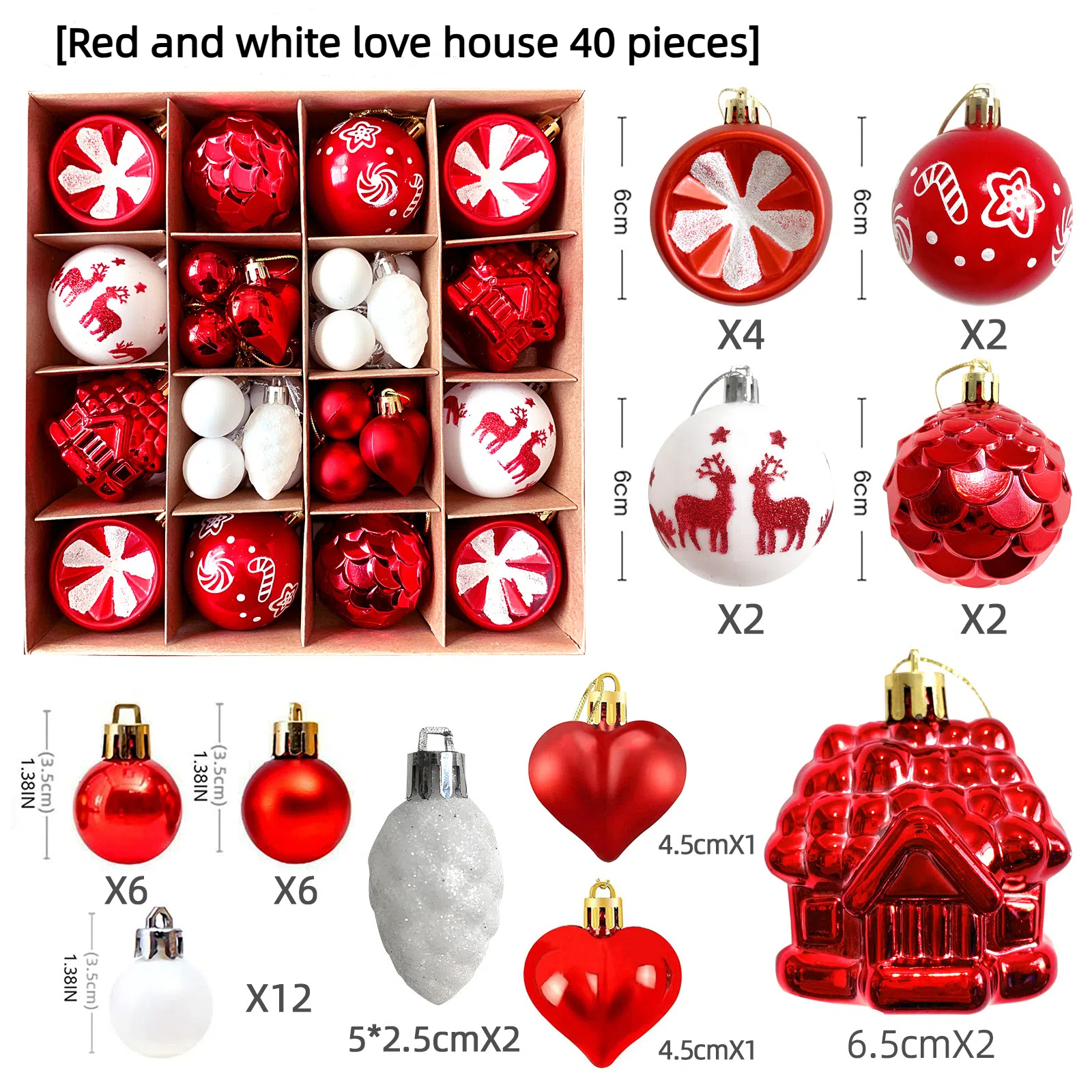 🌲🌲(40-44)Piece Deluxe Shatterproof Christmas Ball Ornaments Set