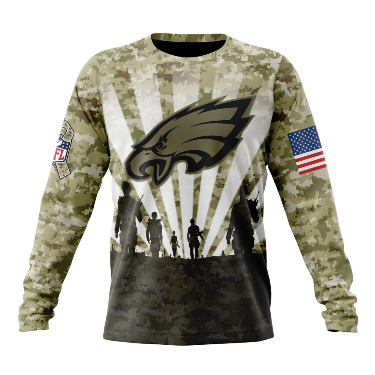 PHILADELPHIA EAGLES 3D HOODIE HONOR VETERANS