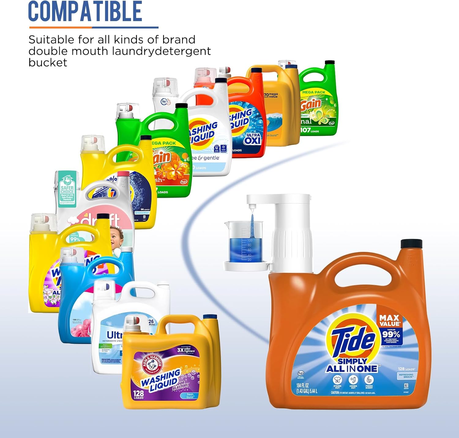 Laundry Detergent Dispenser with Graduated Cup