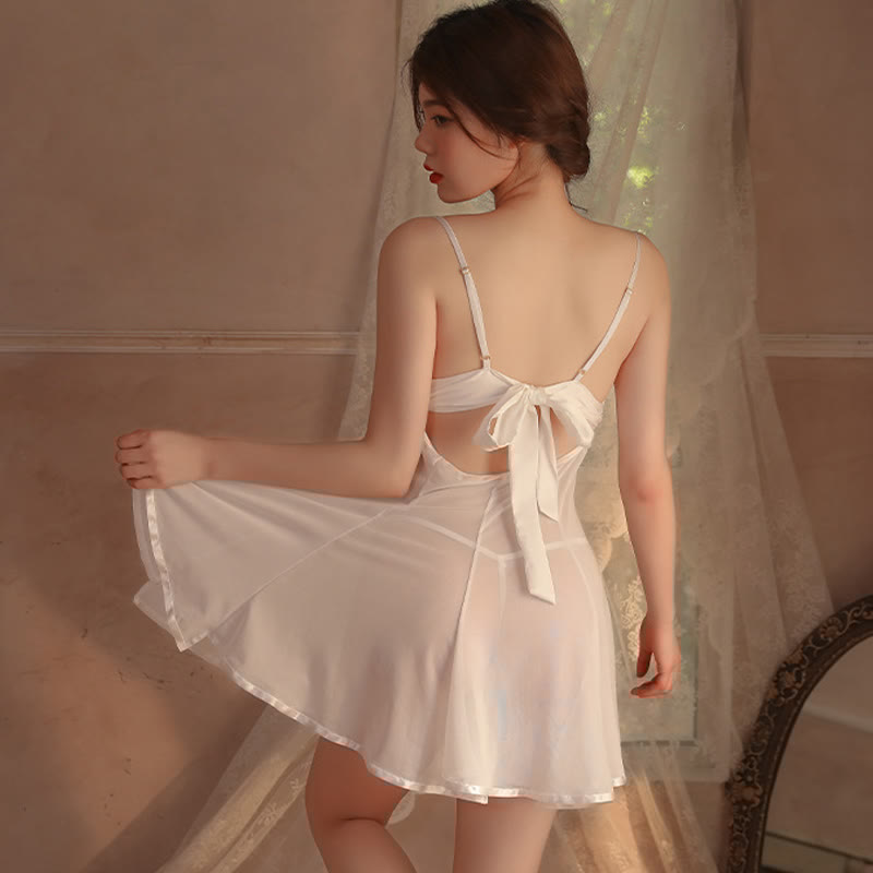 Lace See-through Split Lingerie Dress