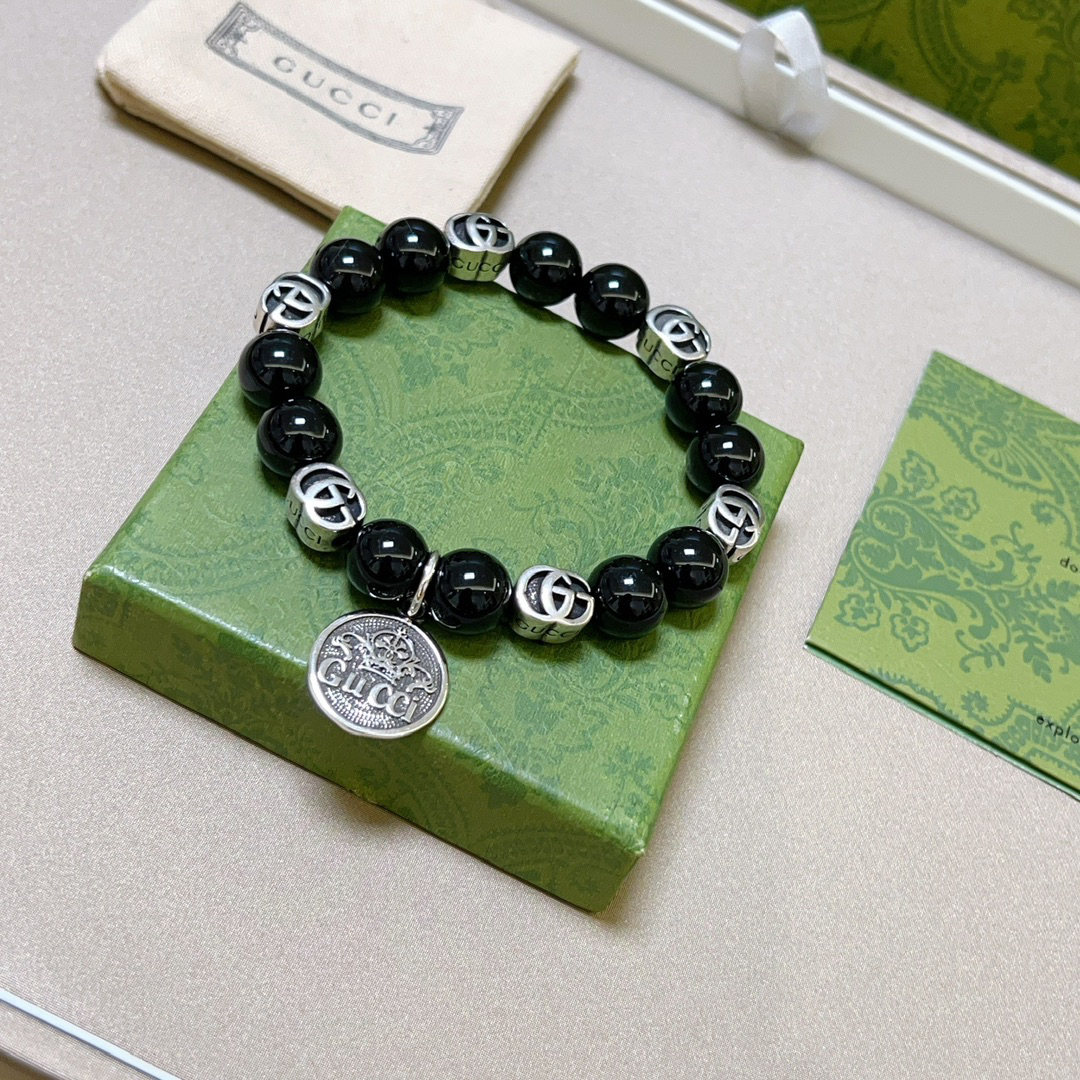 Gucci Black Onyx Crystal Bracelet
