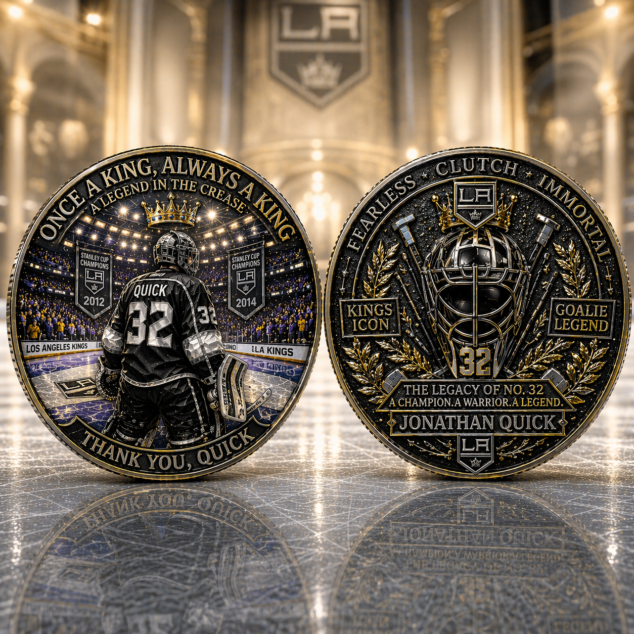 🏒 Jonathan Quick: Once a King Legacy Coin – Stanley Cup Legend 🏆