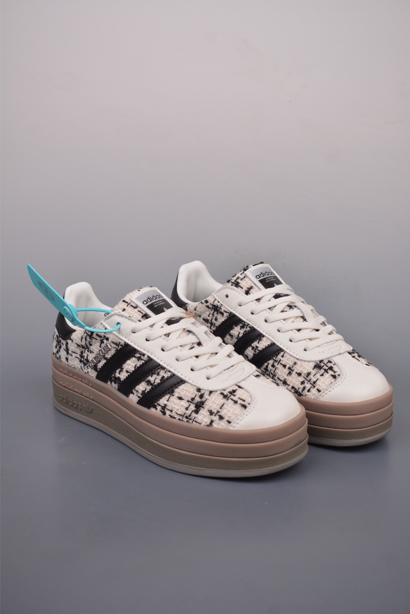 Adidas Originals Gazelle Bold W Black and White Plaid JR5673