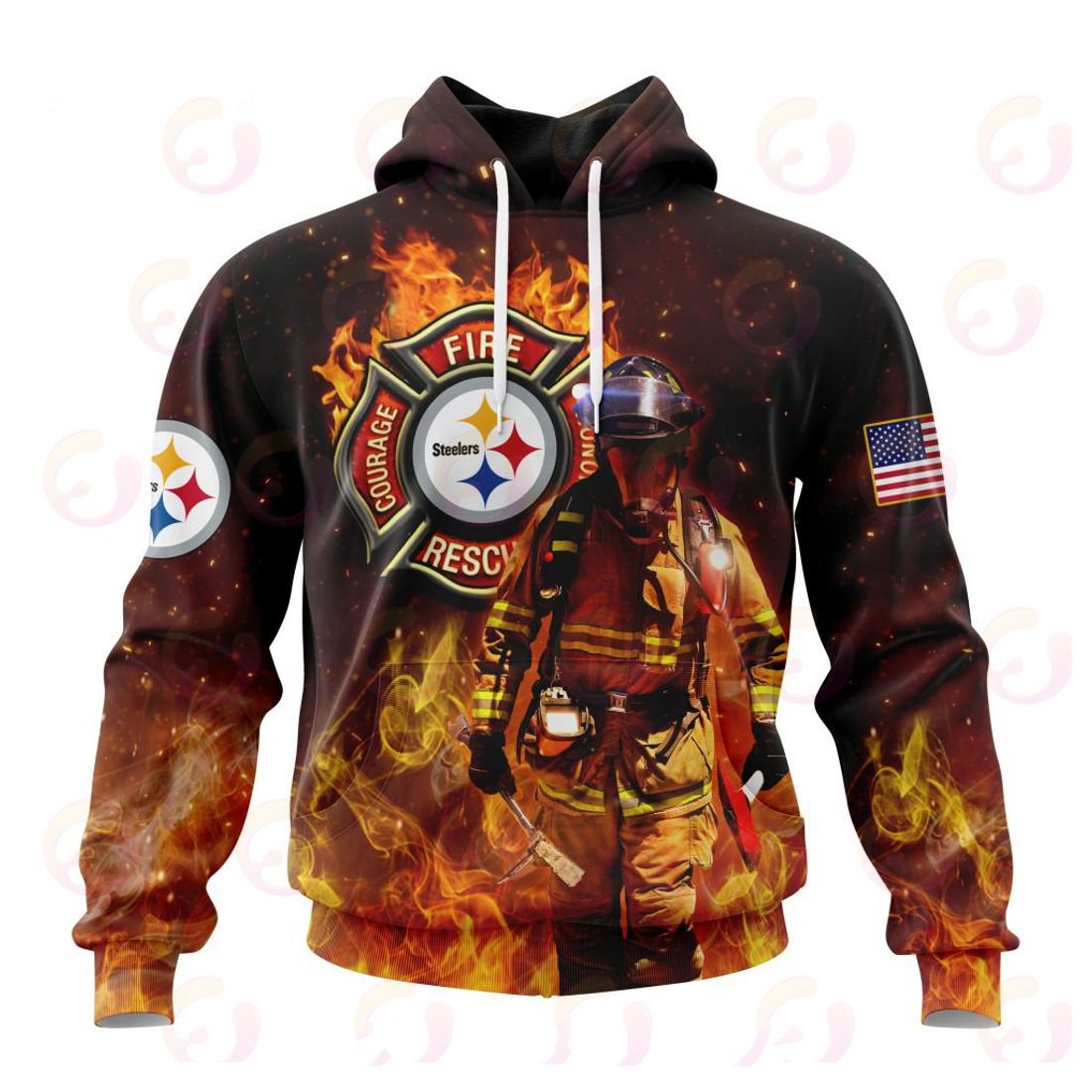 PITTSBURGH STEELERS HONOR FIREFIGHTERS – FIRST RESPONDERS 3D HOODIE