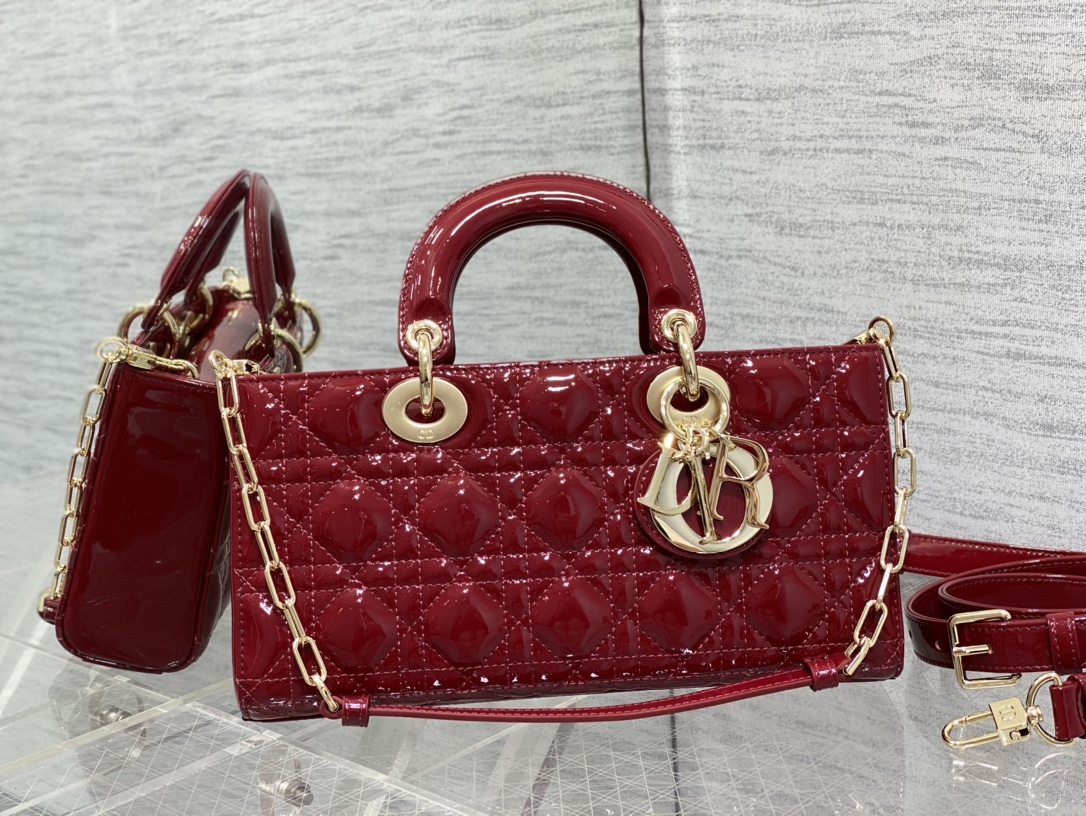 Dior D-joy Medium Patent Leather Bag