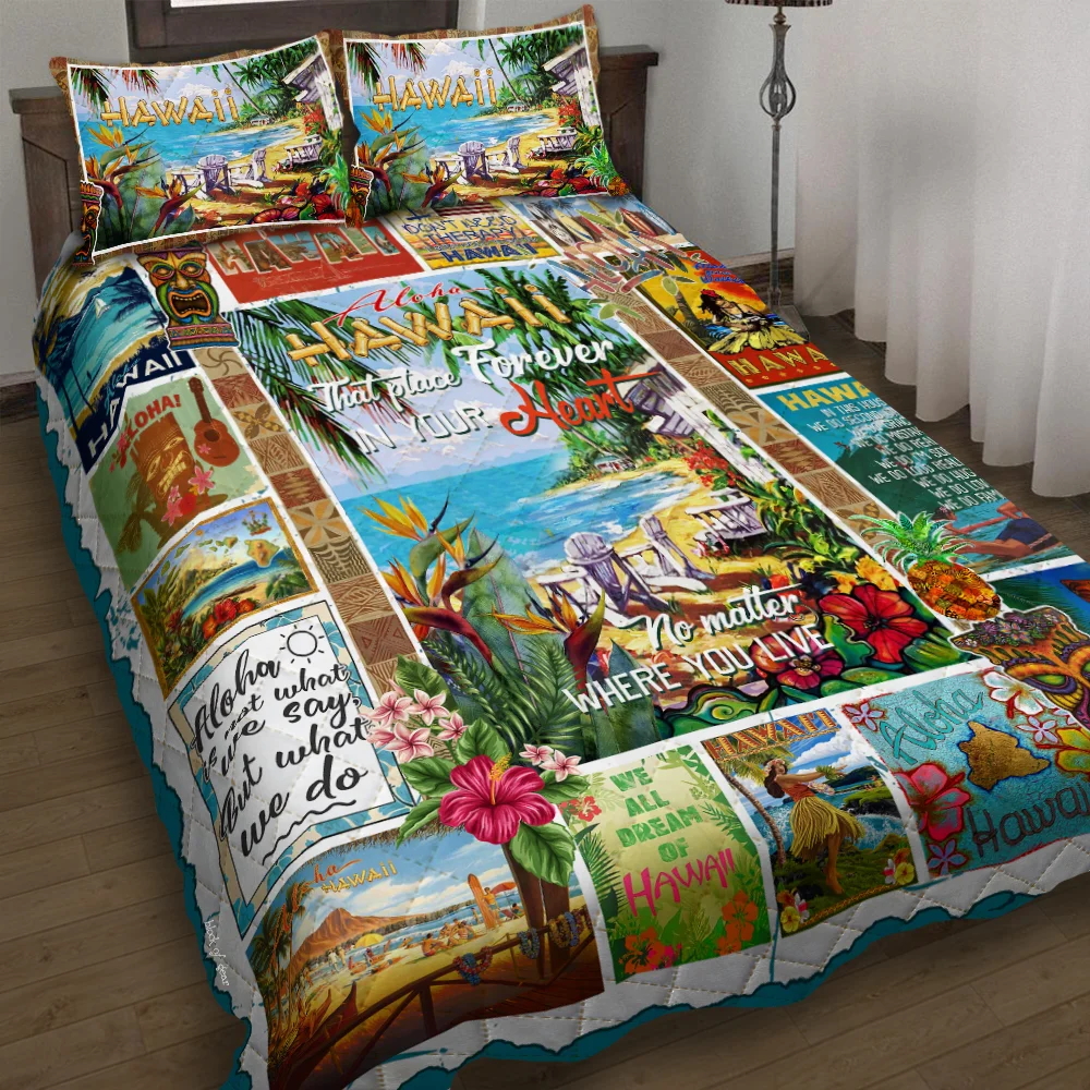 Aloha Hawaii That Place Forever In Your Heart Quilt Bed Set