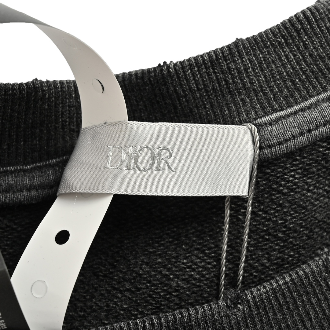 Dior 24Fw embroidered logo washed crewneck sweatshirt