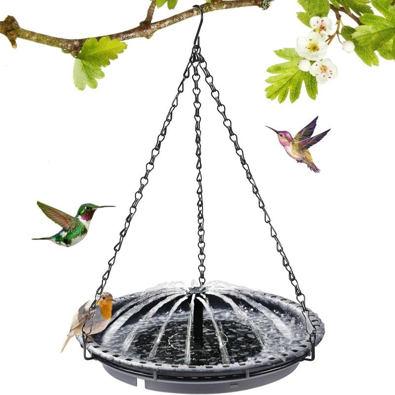 💥ON SALE💥Large Hanging Bird Bath with Solar Fountain