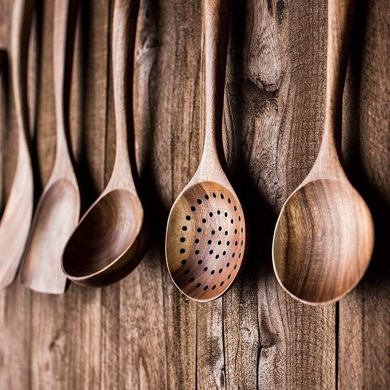 Christmas Sale🔥 Natural Teak Wood Utensil Set 60% off Flash Sale