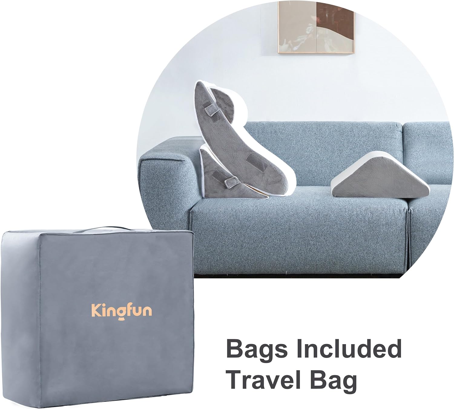 Kingfun 4pcs Orthopedic Bed Wedge Pillow Set