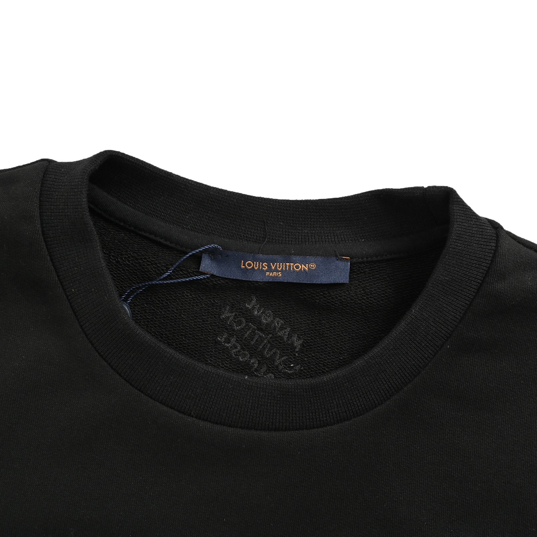 Louis Vuitton 24Fw hot-studded crew neck sweatshirt