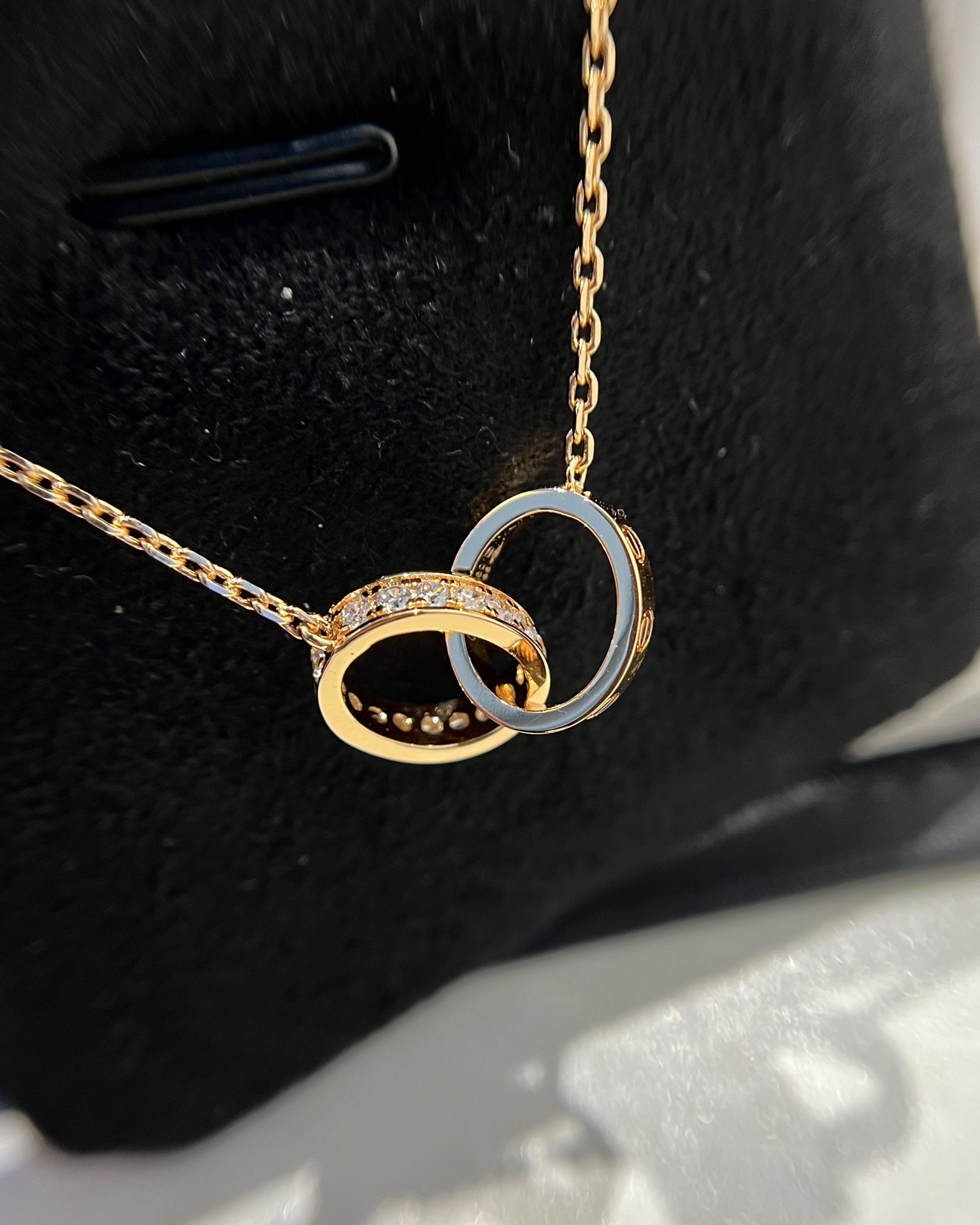 Cartier Classic Diamond Double Ring Necklace