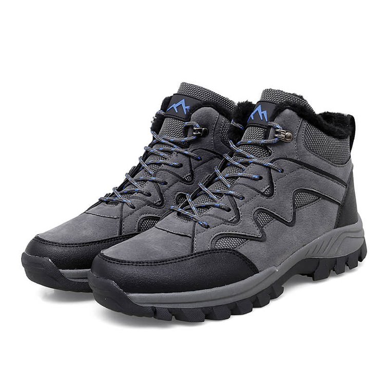 Men's High-Top Plush Outdoor Hiking Shoes