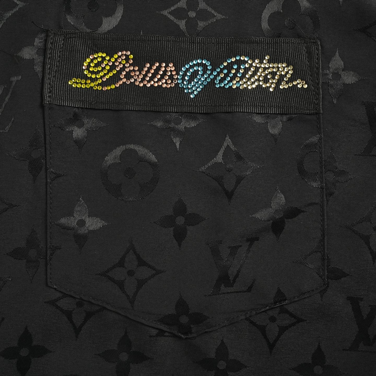 Louis Vuitton 25ss all-over jacquard diamond and colorful lettering shirt jacket
