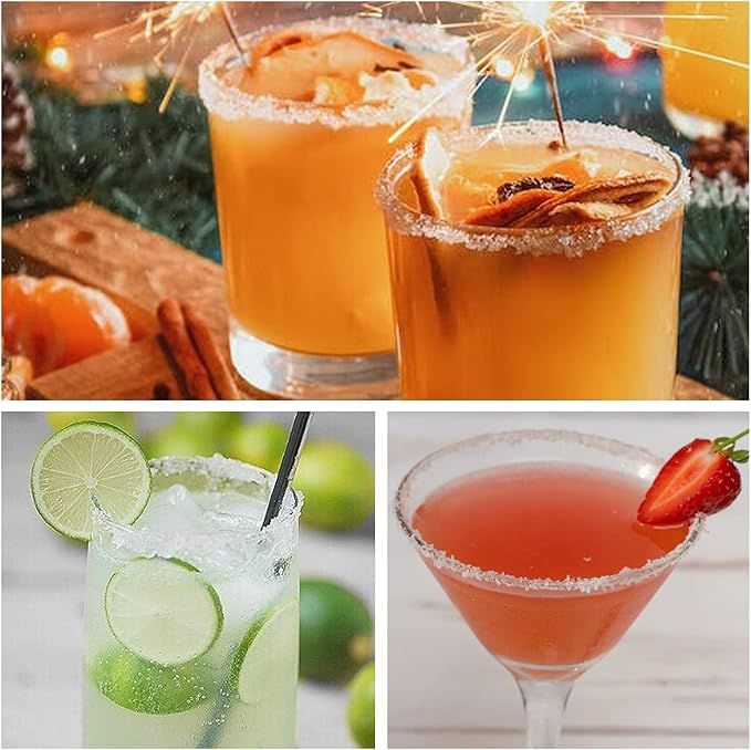 🍷🍹Three-layer salt box salt sticky sugar stick juice cocktail seasoning tool