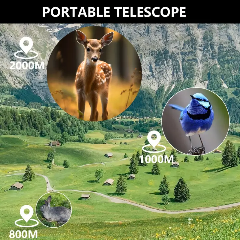 80x100 HD Waterproof Monocular Telescope With Smartphone Adapter (High Powered Night Vision)