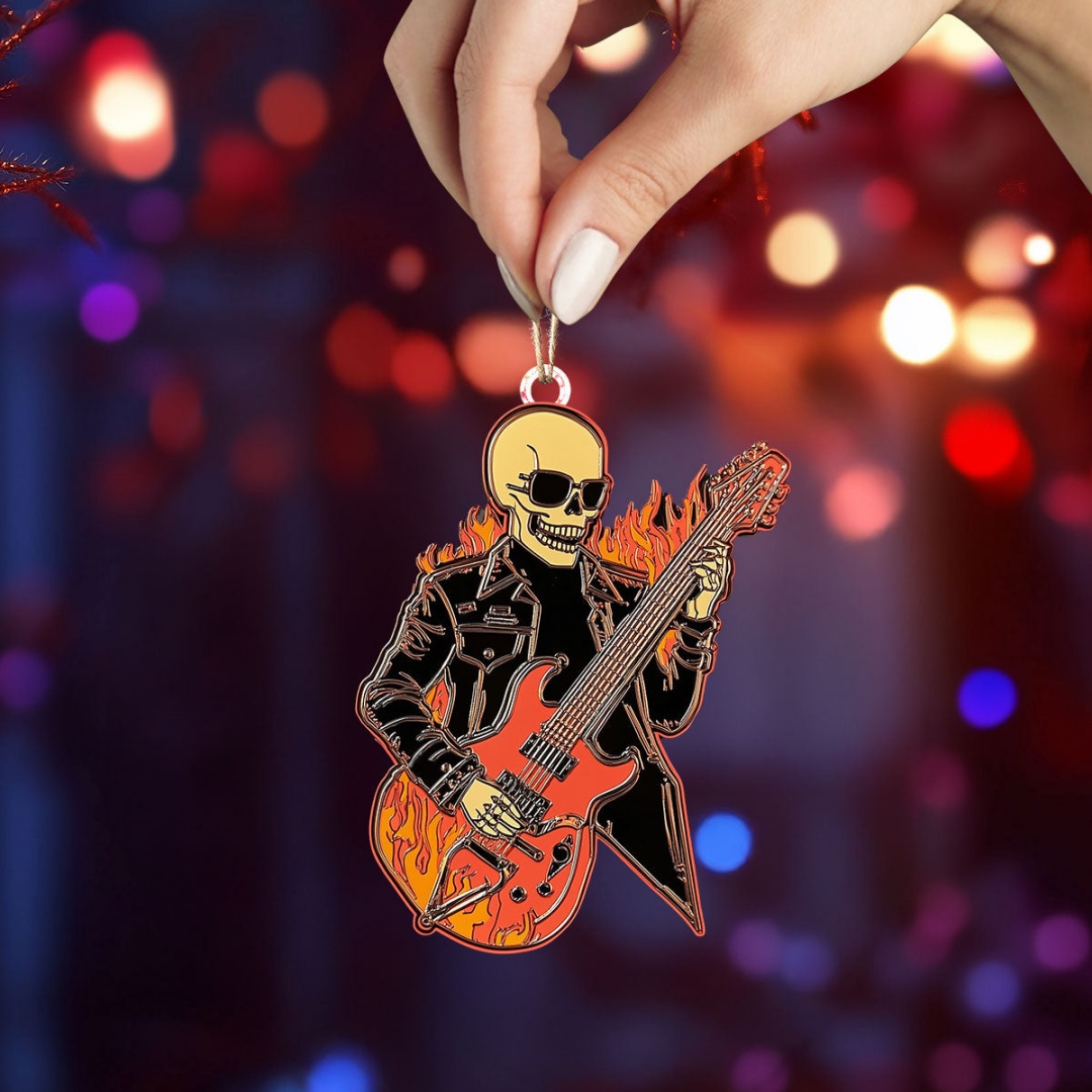 🤟🏼Rockin' Santa Christmas Ornaments