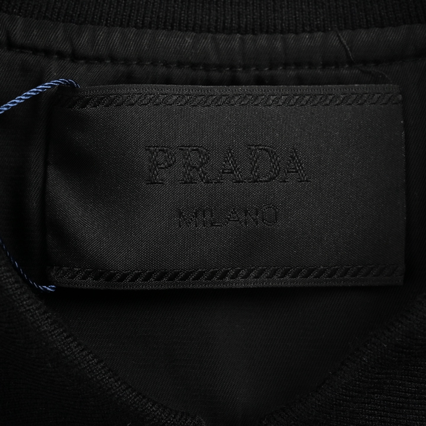 Prada 25ss triangle logo half zip polo short sleeve