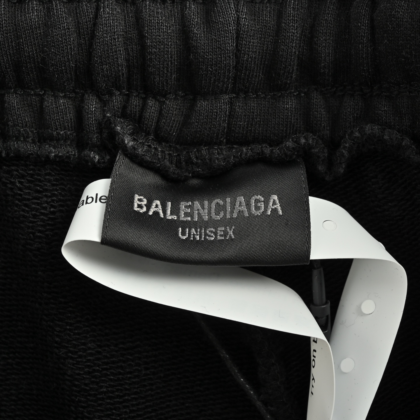 Balenciaga 25ss Tape Logo Embroidered Washed Shorts