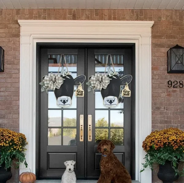 Farmhouse Cow Head Welcome Wreath
