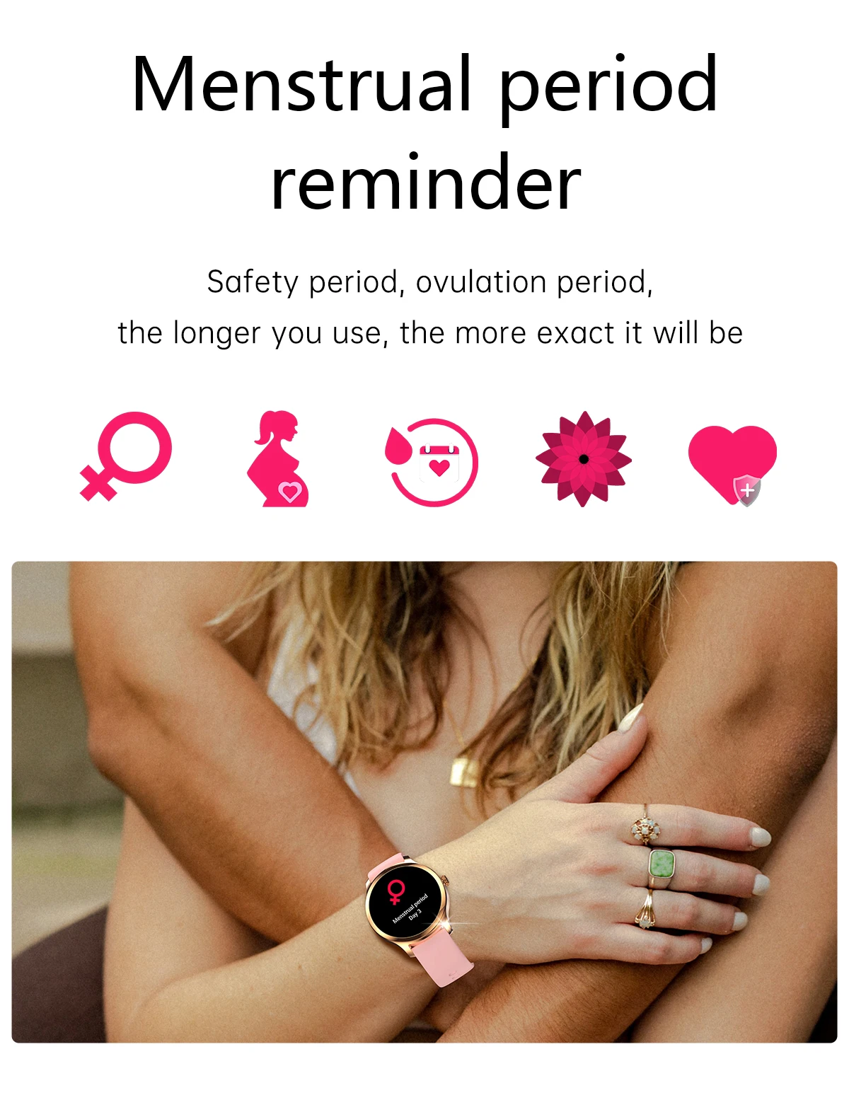 YPAY 2023 Women's Smartwatch Waterproof Sports Watch Bluetooth Talk 1.32-inch Full screen Touch Smartwatch for Huawei Xiaomi