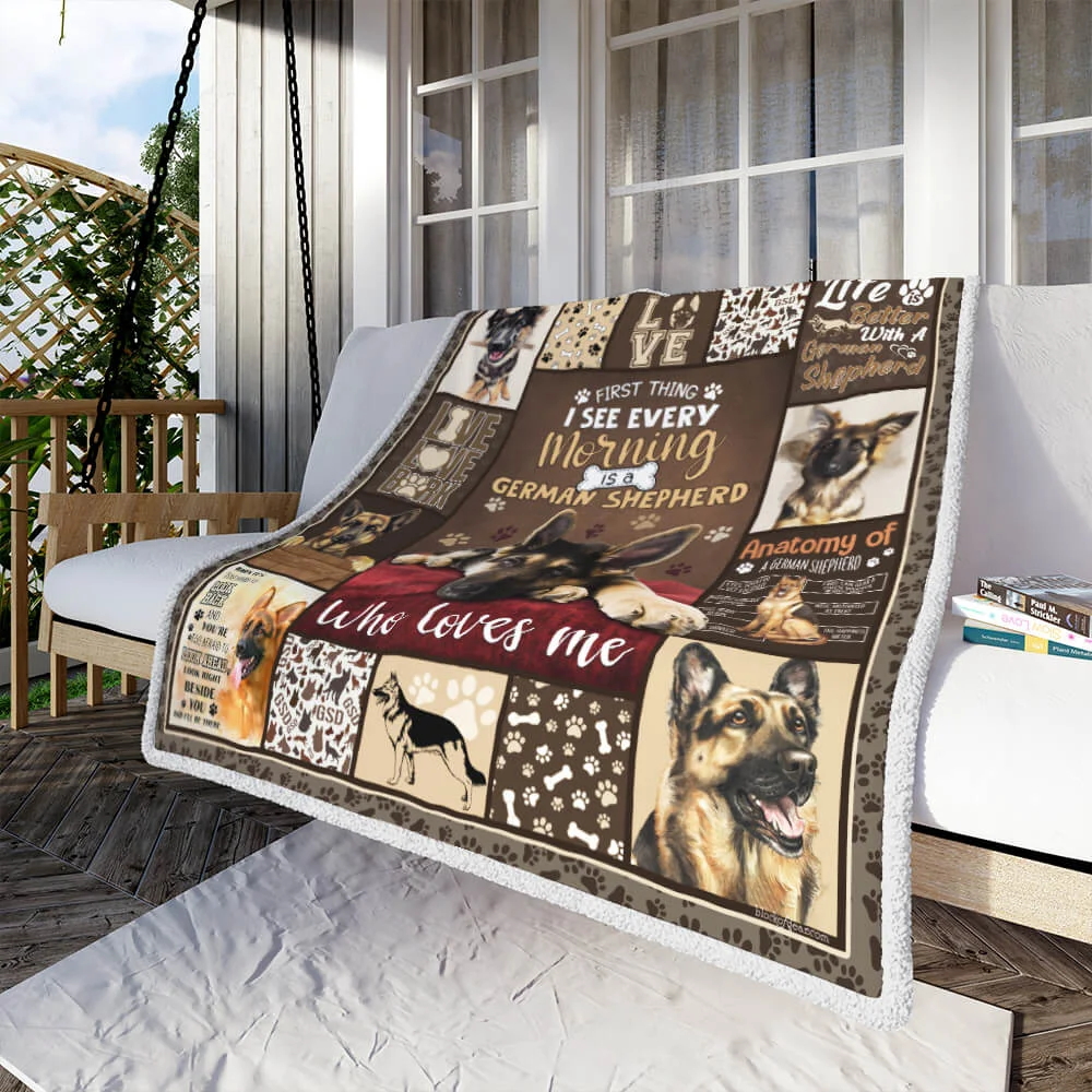A German Shepherd Who Loves Me Sofa Throw Blanket