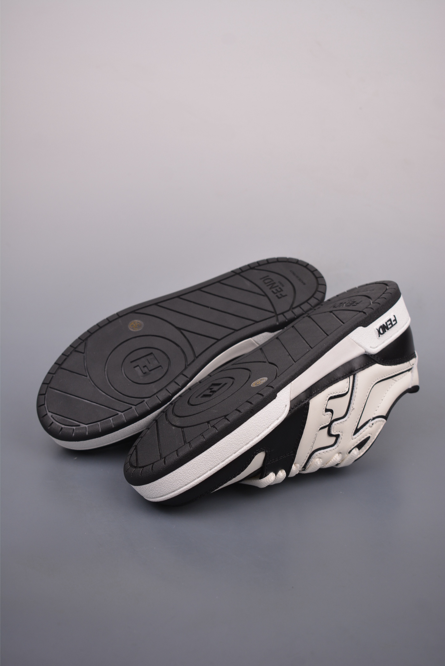 Fendi Match Sneaker Low Velcro white and black FF Jacquard 7E1493L1111