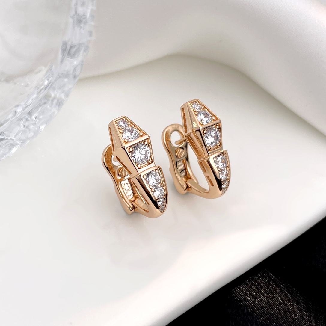 Bulgari snake bone diamond earrings