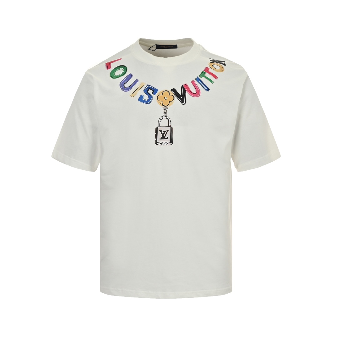Louis Vuitton 24ss colorful necklace pendant short sleeve